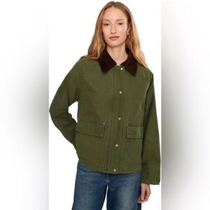 Levi’s Canvas Cotton Shorty Barn Coat, Cord Collar, Olive Green, Women’s XXL NWT